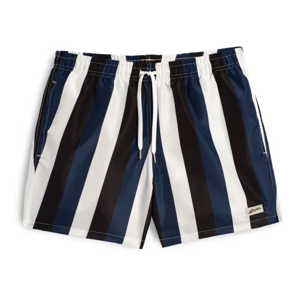 Bather Recycled Striped Swim Trunk Shorts | Blue& Blue Stripes Size XL